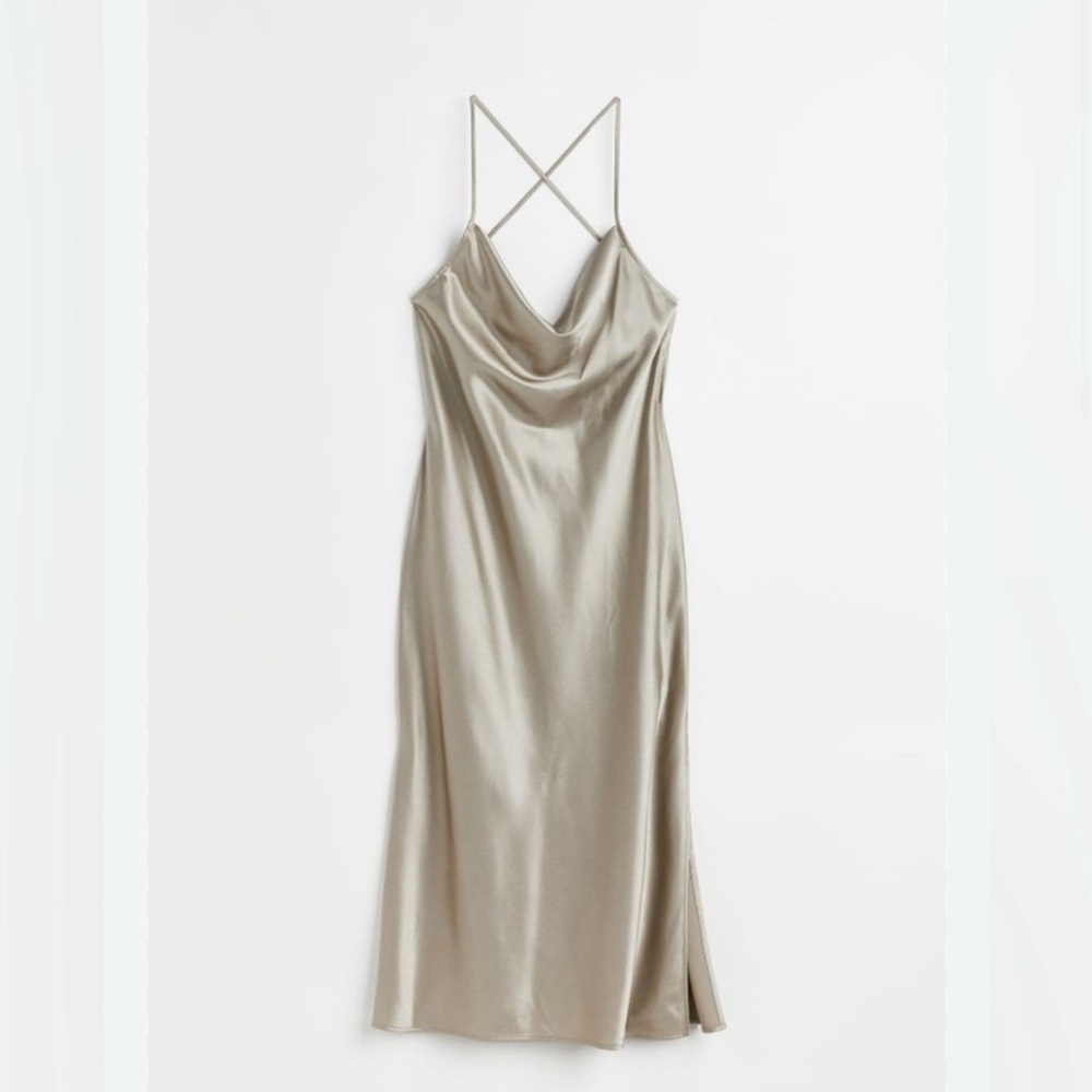 Sage H&M Satin Dress